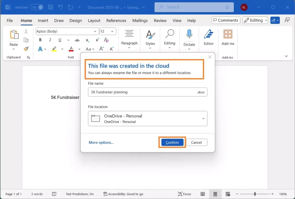 Word'ün yeni varsayılanı: Belgeler doğrudan OneDrive'a